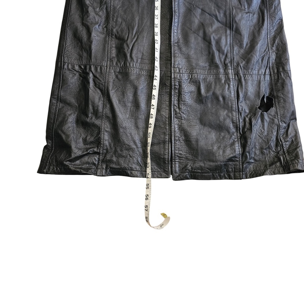 Vera Pelle Vintage Long Black Leather Coat – Men's - Picture 7 of 8